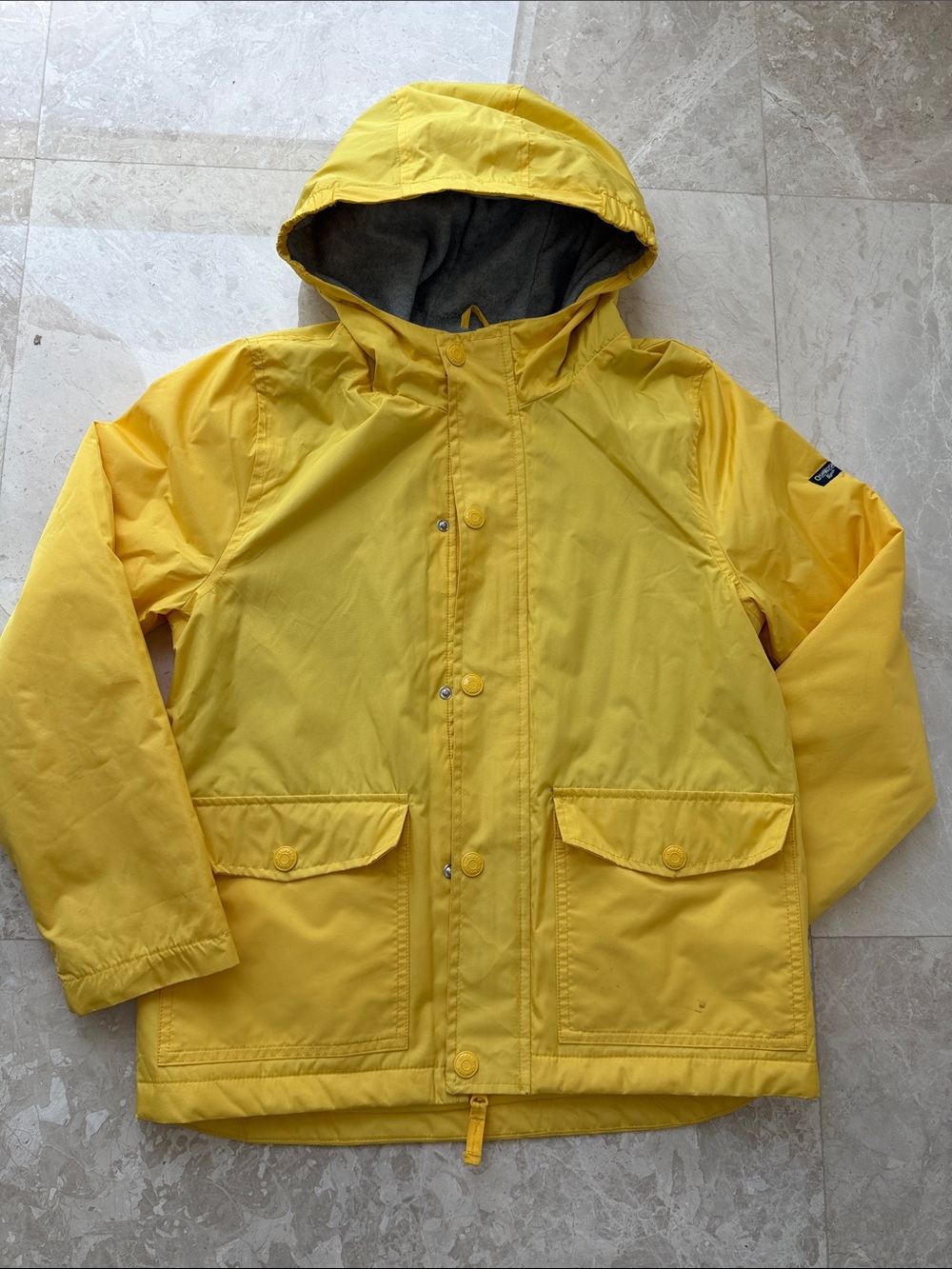 OshKosh B'gosh Kids Hooded Rain Jacket in Yellow Size 10.